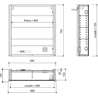 Sapho ALIX galerka s LED osvetlením 66x70x17,5 cm, ľavá/pravá, dub alabama AX166-0022