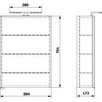 Sapho RIWA galerka s LED osvetlením, 50x70x17cm, dub strieborný RIW050-0011