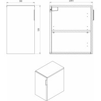 Sapho CIRASA skrinka spodná dvierková 30x52x46cm, pravá/ľavá, agila CR302-4343