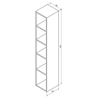 Sapho ESPACE otvorená policová skrinka 30x172x32cm, dub strieborný ESC160-1111