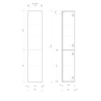 Sapho ESPACE skrinka 35x172x32cm, 2x dvierka, ľavá/pravá, verde strip ESC230-4444S