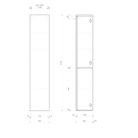 Sapho ESPACE skrinka 35x172x32cm, 1x dvierka, ľavá/pravá, biela mat ESC330-3131