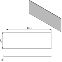 Sapho CIRASA doska DTDL 131x1,8x46,5cm, dub strieborný CR131-1111