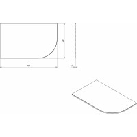 Sapho PULSE doska Rockstone 755x12x455mm, ľavá, biela mat BM750-0101