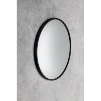 Sapho NOTION SLIM okrúhle zrkadlo v ráme ø 40cm, čierna mat NT400