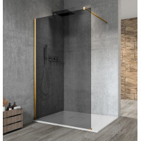 Gelco VARIO GOLD MATT jednodielna sprchová zástena na inštaláciu k stene, dymové sklo, 1000 mm GX1310-01
