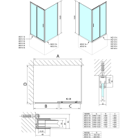 Polysan DEEP obdĺžnikový sprchovací kút 1100x750mm L/P variant, číre sklo MD1116MD3116