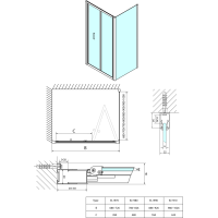Polysan EASY LINE štvorcový sprchovací kút 700x700mm, skladacie dvere, L/P variant, číre sklo EL1970EL3115