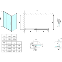 Polysan ROLLS LINE obdĺžnikový sprchovací kút 1600x900 mm, L/P variant, číre sklo RL1615RL3315