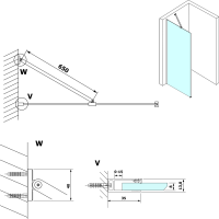 Gelco VARIO rohová vzpera 650mm, biela mat GX2015