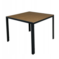 Záhradný stôl ALICE - 90x90 cm - čierny/drevo