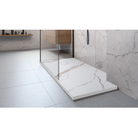 Sprchová SMC vanička REA MAGNUM CARRARA WHITE 80x100 cm - imitácia kameňa - biela