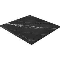 Sprchová SMC vanička REA MAGNUM CARRARA BLACK 90x90 cm - imitácia kameňa - čierna