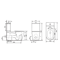 Sapho MEDIC RIMLESS WC misa pre kombi, spodný/zadný odpad, biela MC102-111