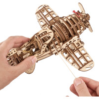 Ugears 3D drevené mechanické puzzle Lietadlo Mad Hornet