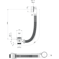 Polysan Vaňová súprava, bovden, dĺžka 800mm, zátka 72mm, chróm 71852