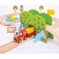 Bigjigs Rail Drevená vláčikodráha farma