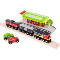 Bigjigs Rail CN nákladný vlak + koľaje