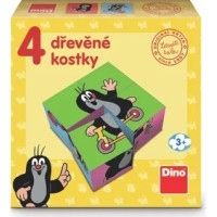 Dino Drevené obrázkové kocky Krtko - 4 kocky