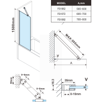 Polysan FISA vaňová zástena 700x1500mm, čierna mat, číre sklo FS1072-B