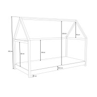 Detská domčeková Montessori posteľ z masívu borovice VERONIKA - 200x90 cm - PRÍRODNÁ BOROVICA