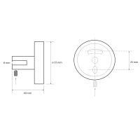 Sapho X-ROUND sklenená polica 200mm, chróm/mliečne sklo XR009-02