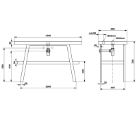 Sapho TWIGA umývadlový stolík 120x72x50 cm, čierna mat/dub Rover VC453-120-4