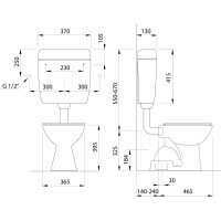 CREAVIT WC kombi, dvojtlačítko 4, 5/6l, spodný odpad, biela TP3406