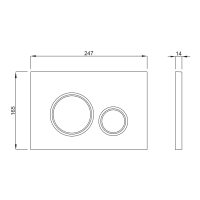 Závesné WC SENTIMENTI Rimless s podomietkovou nádržkou a tlačidlom Schwab, biela 10AR02010SV-SET5