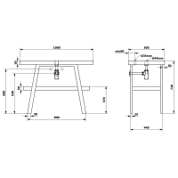 Sapho TWIGA umývadlový stolík 100x72x50 cm, čierna mat/dub Rover VC442-100-4