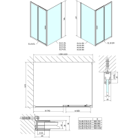 Polysan EASY obdĺžnikový sprchovací kút 1600x700mm, číre sklo L/P variant EL1815EL3115