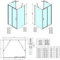 Polysan EASY trojstenný sprchovací kút 1000x1000mm, L/P variant, číre sklo EL1015EL3415EL3415