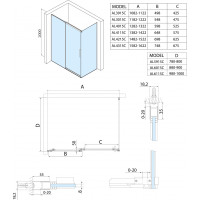 Polysan ALTIS obdĺžnikový sprchovací kút 1100x900 mm, L/P variant AL3915CAL6015C