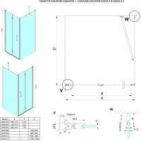 Gelco LORO štvorcový sprchovací kút 800x800 mm GN4580-03