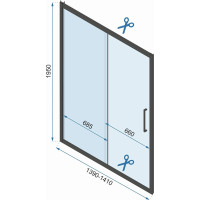 Sprchové dvere Rea RAPID slide 140 cm - brúsené zlaté