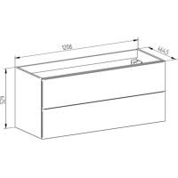 Koupelnová skříňka s dvojumyvadlem z litého mramoru AIRA 121 cm