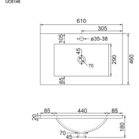 Koupelnová skříňka s keramickým umyvadlem OPTO 61 cm