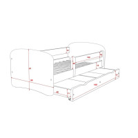 Detská posteľ BABY DREAMS so šuplíkom - 160x80 cm - biela/zelená