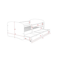 Detská posteľ BABY DREAMS bez šuplíka - 140x70 cm - biela/zelená