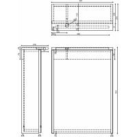 Aqualine KAWA STRIP galerka s LED osvetlením 50x70x22cm, dub emporio WGL35S