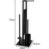 Držiak toaletného papiera so zásobníkom a WC štetkou Ruhhy - čierny