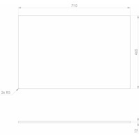 Sapho Doska Rockstone 71x1,2x46,5cm, biela mat CRR071-0101