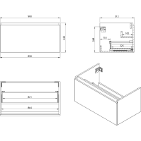 Sapho LOREA skrinka s dvojumývadlom 181x46x51, 5cm (90+90cm), biela mat LE090-3131-01