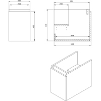 Sapho LOREA skrinka s umývadlom 101x46x51, 5cm (70+30cm), ľavá, dub collingwood/čierna mat LE070-1935-L-03