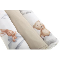 Detské mušelínové plienky BABYMAM PREMIUM 60x75 cm - súprava 3 ks - V oblakoch