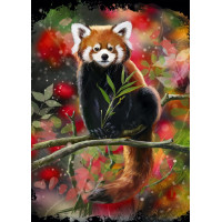 ALIPSON Puzzle Panda červená na vetve 1000 dielikov