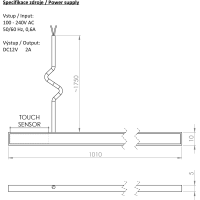 Sapho LOREA LED pásik 161cm, 1, 6W, studená biela LED165