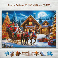 WOODEN CITY Drevené puzzle Santa Klaus prichádza 1010 dielikov