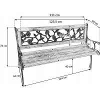 Záhradná lavička ROSES - 126x52x73, 5 cm