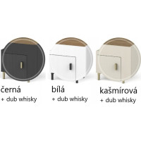 Nočný stolík MOSSA MO11 - čierny/dub whisky